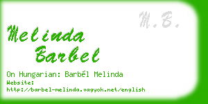 melinda barbel business card