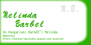 melinda barbel business card